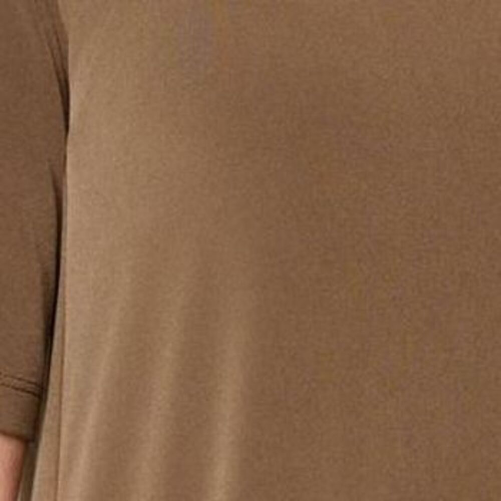 Susan Graver Women's Top Sz L Essentials Liquid Knit Tunic Brown A352184 - Picture 2 of 4